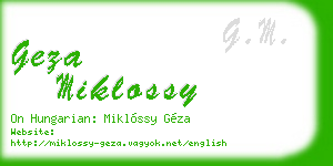 geza miklossy business card